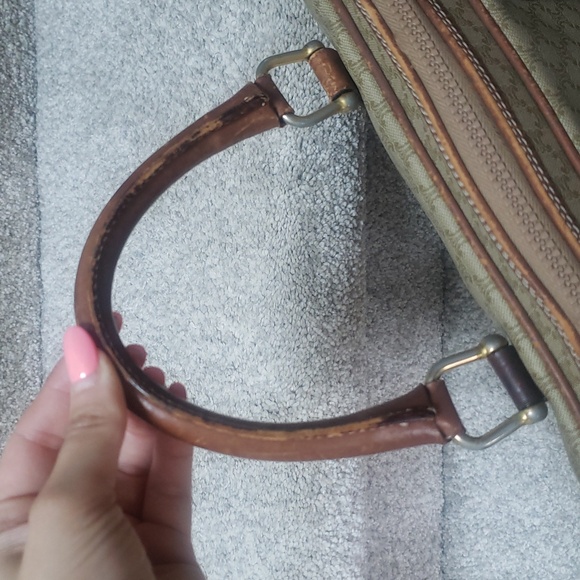 Celine Tan/Brown Leather/Coated Canvas Briefcase Document case Authentic Vintage - Picture 9 of 17